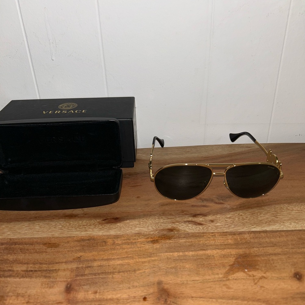 Versace Women’s Black & Dark Grey Sunglasses